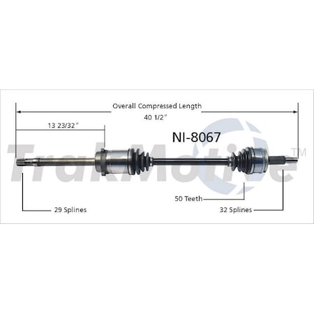 Surtrack Axle Cv Axle Shaft, Ni-8067 NI-8067